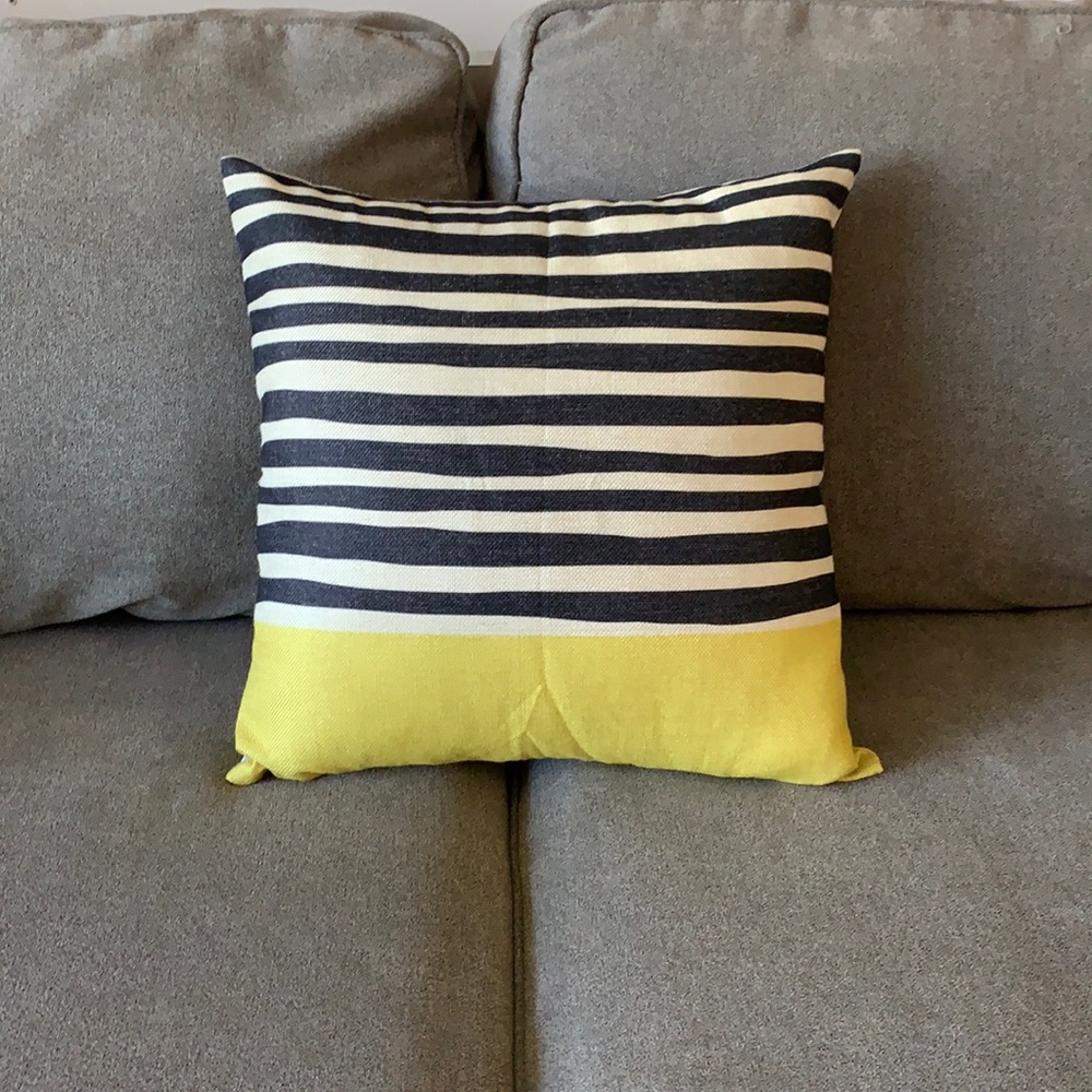 Black Stripe and Lime Green Pillow Case 18 x 18